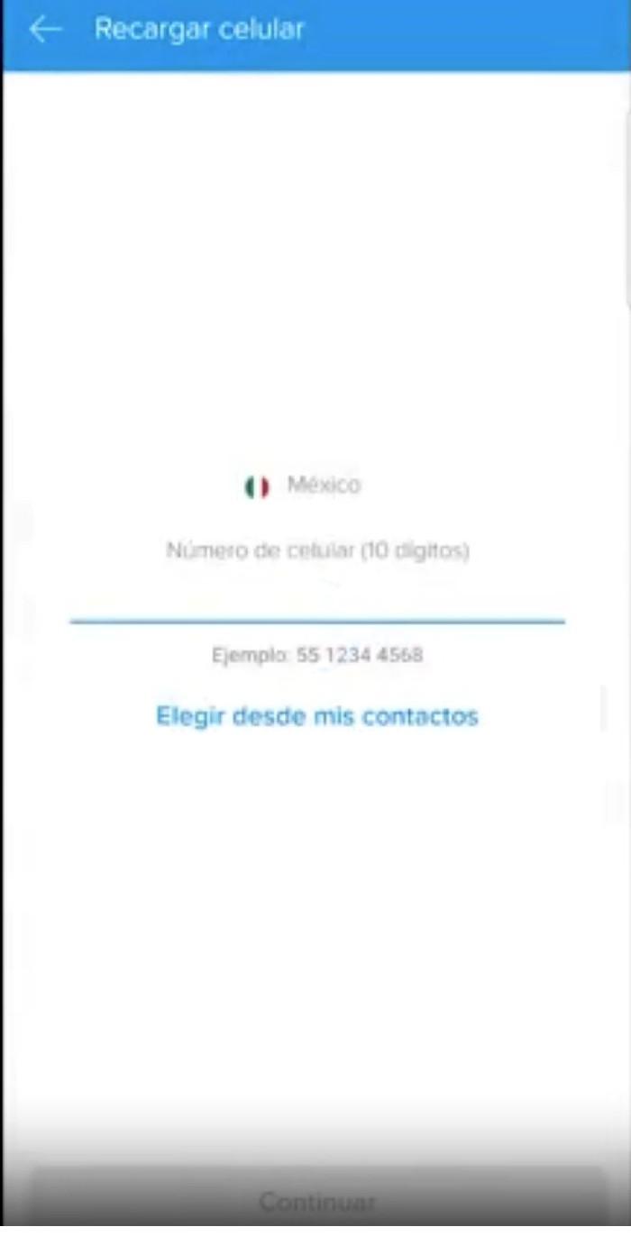 Mercado Pago phone number entry screen for Mexico
